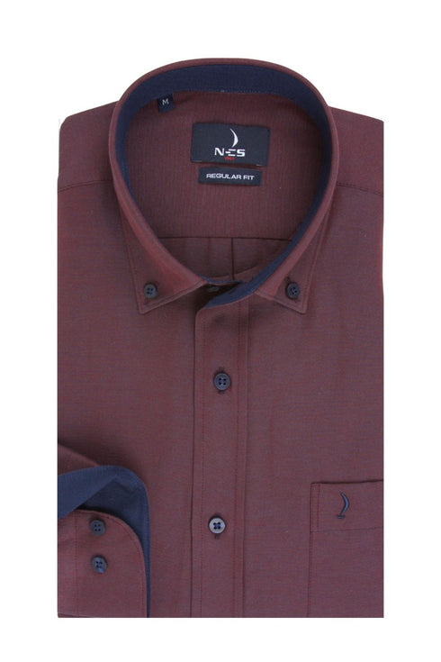 Ανδρικό Πουκάμισο Oxford Μπορντό NCS