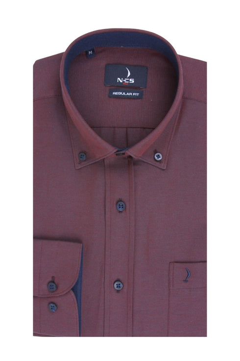Ανδρικό Πουκάμισο Oxford Μπορντό NCS