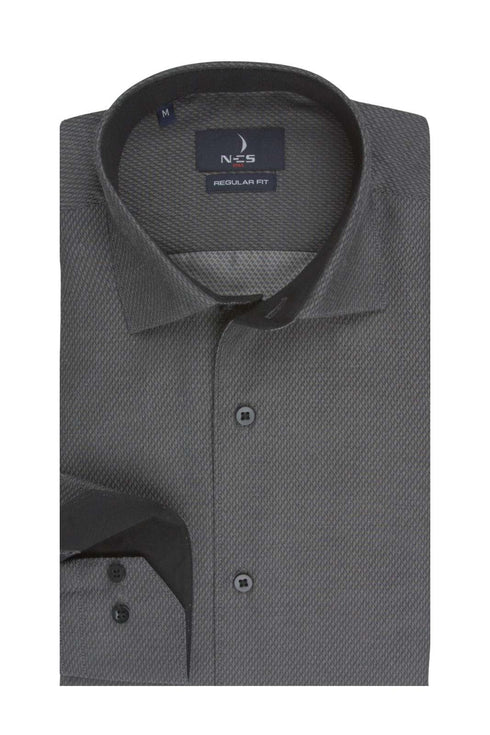 Ανδρικό Πουκάμισο Γκρι Χρώμα με Μοτίβο NCS