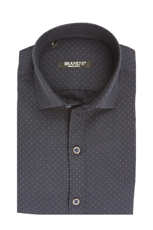 Ανδρικό Πουκάμισο Στενή Γραμμή Μπλε με Διακριτικό Μοτίβο