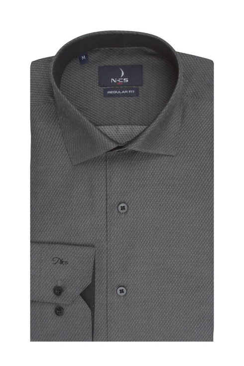 Ανδρικό Πουκάμισο Γκρι Χρώμα με Μοτίβο NCS