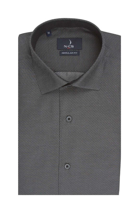 Ανδρικό Πουκάμισο Γκρι Χρώμα με Μοτίβο NCS