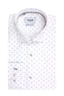NCS Ανδρκό Πουκάμισο Λευκό με Μικροσχέδιο Μπλε-Μπορντό