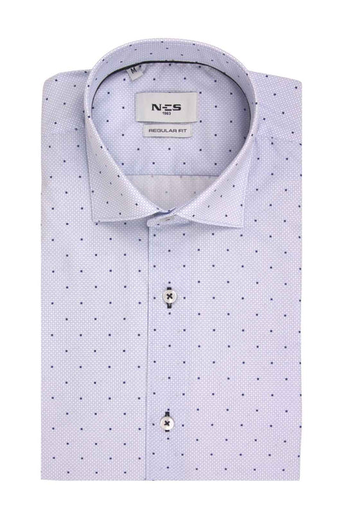 Bradley Ανδρικό Πουκάμισο Γαλάζιο με Μικροσχέδιο Πουά