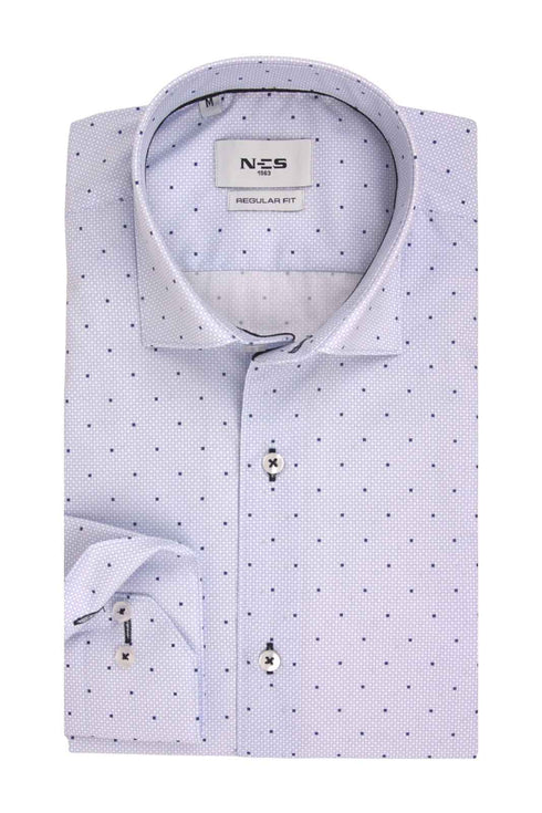 Bradley Ανδρικό Πουκάμισο Γαλάζιο με Μικροσχέδιο Πουά