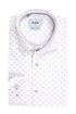 NCS Ανδρκό Πουκάμισο Λευκό με Μικροσχέδιο Μπλε-Μπορντό