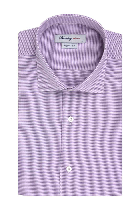Bradley Ανδρικό Πουκάμισο Λιλά με Μικροσχέδιο