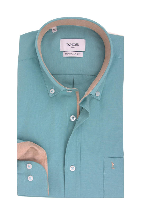 Ανδρικό Πουκάμισο Oxford Φυστικί NCS