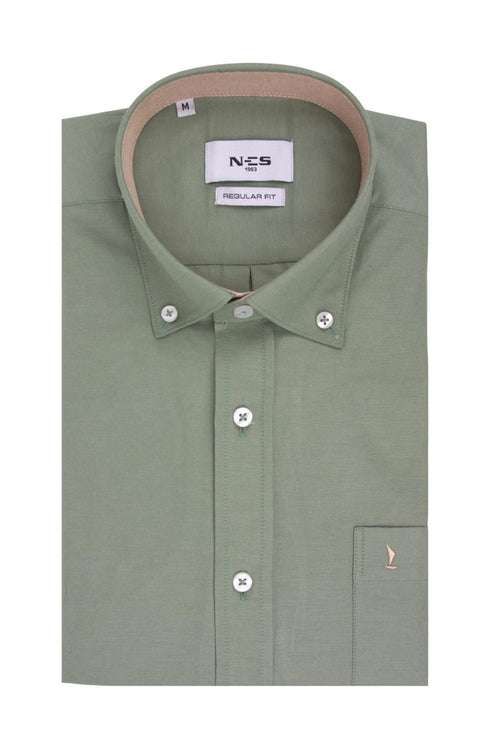 Ανδρικό Πουκάμισο Oxford Λαδί NCS