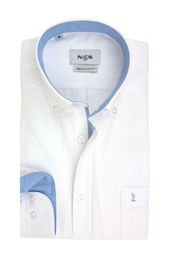 Ανδρικό Πουκάμισο Oxford Λευκό NCS
