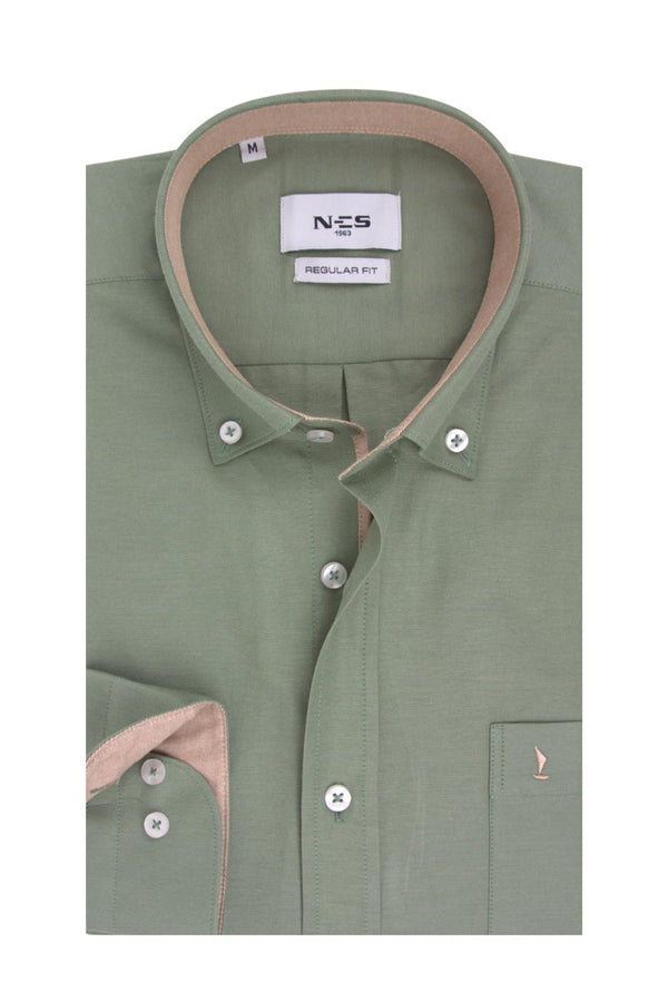 Ανδρικό Πουκάμισο Oxford Λαδί NCS