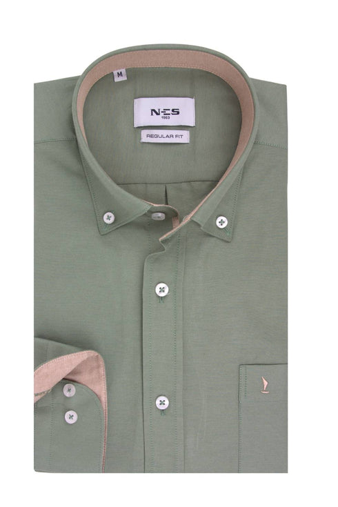 Ανδρικό Πουκάμισο Oxford Λαδί NCS