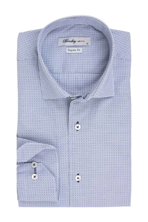Bradley Ανδρικό Πουκάμισο Γαλάζιο με Μικροσχέδιο