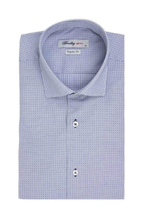 Bradley Ανδρικό Πουκάμισο Γαλάζιο με Μικροσχέδιο
