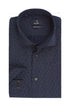 Ανδρικό Πουκάμισο Μπλε με Μικροσχέδιο Κάμελ NCS