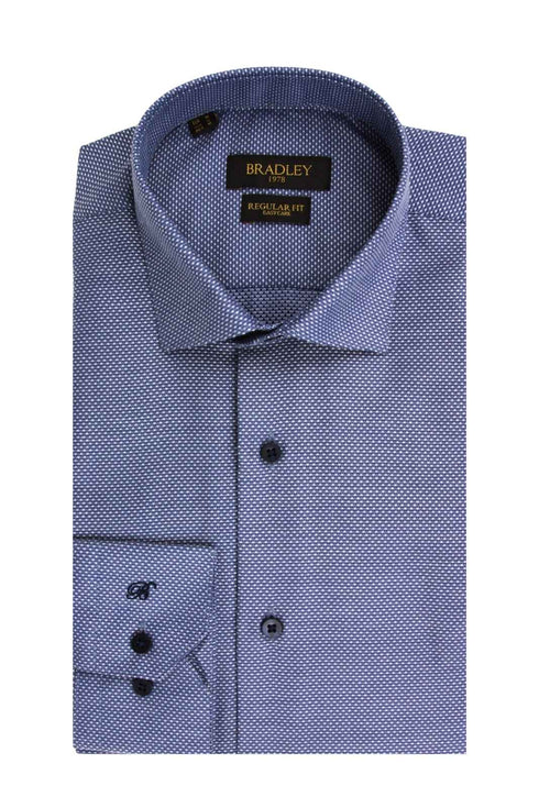 Ανδρικό Πουκάμισο Μπλε Χρώμα με Μοτίβο Bradley