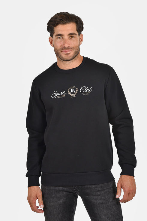 Ανδρικό Φούτερ Λαιμόκοψη Μαύρο Everbest