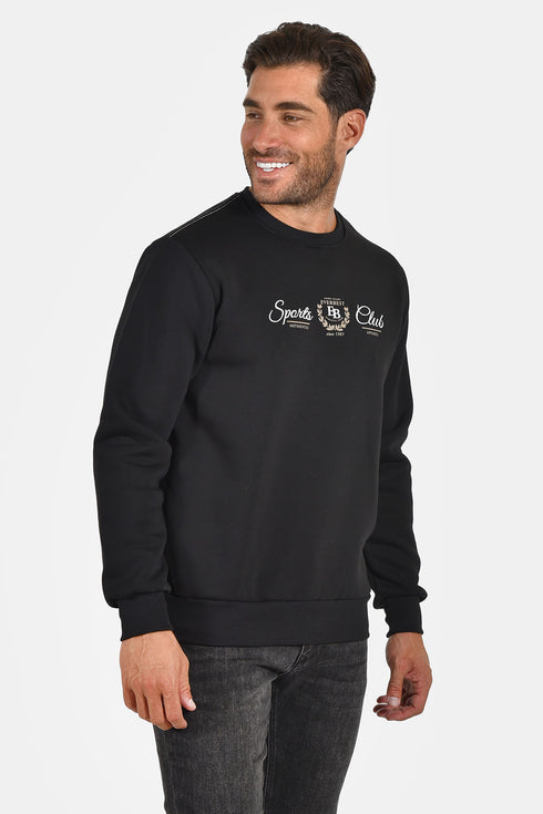 Ανδρικό Φούτερ Λαιμόκοψη Μαύρο Everbest