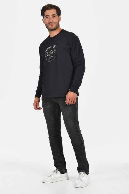 Ανδρική Μπλούζα Άνετη Γραμμή Μαύρη Everbest