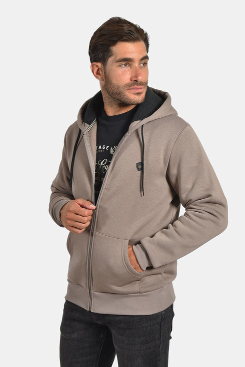 Ανδρική Ζακέτα Φούτερ Χρώμα Πούρου Everbest