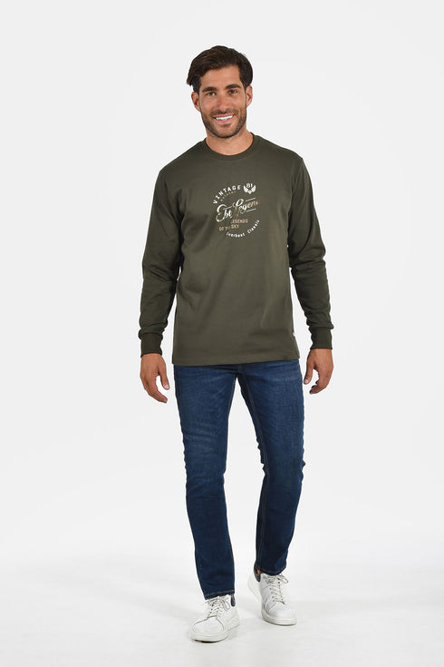 Ανδρική Μπλούζα Άνετη Γραμμή Λαδί Everbest