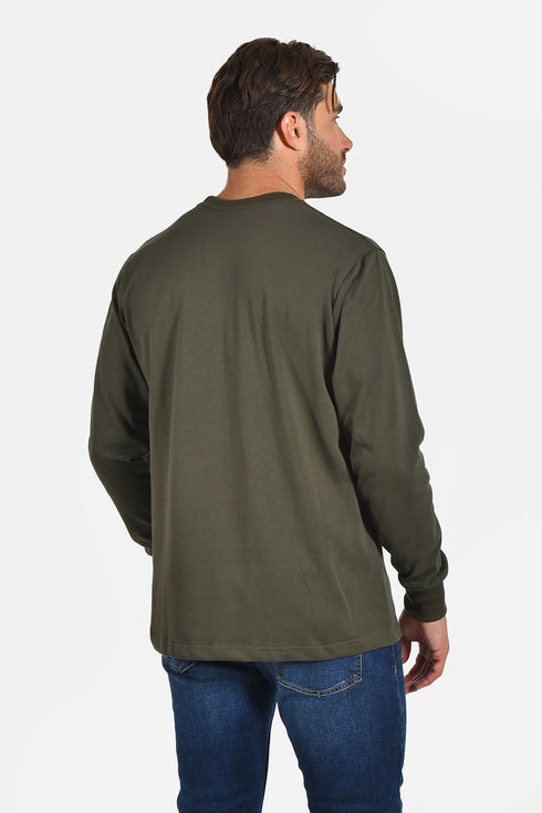 Ανδρική Μπλούζα Άνετη Γραμμή Λαδί Everbest