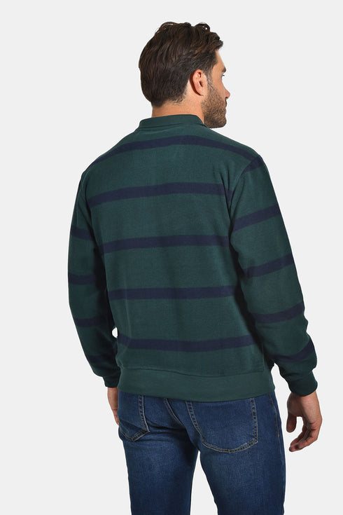 Ανδρική Μπλούζα με Γιακά Ριγέ Πράσινο-Μπλε NYT