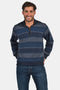 Ανδρική Μπλούζα με Γιακά Ριγέ Μπλε-Γκρι NYT