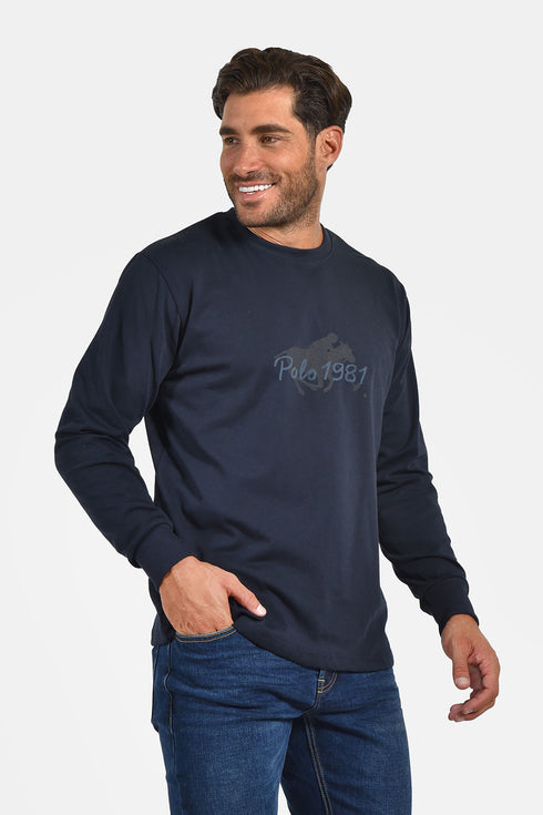 Ανδρική Μπλούζα Άνετη Γραμμή Μπλε Everbest