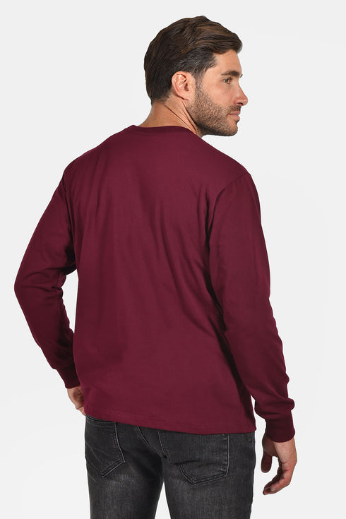 Ανδρική Μπλούζα Άνετη Γραμμή Μπορντό Everbest