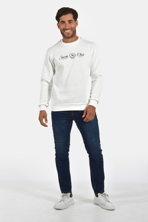 Ανδρικό Φούτερ Λαιμόκοψη Λευκό Everbest