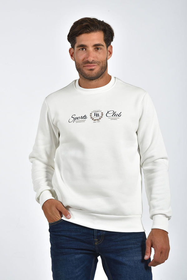 Ανδρικό Φούτερ Λαιμόκοψη Λευκό Everbest