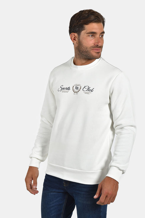 Ανδρικό Φούτερ Λαιμόκοψη Λευκό Everbest