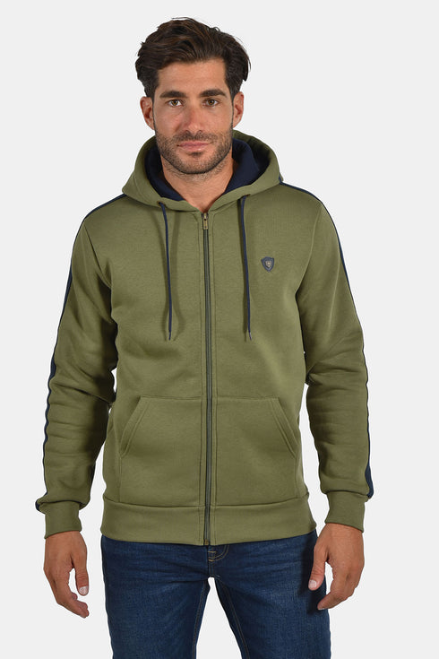 Ανδρική Ζακέτα Φούτερ Χρώμα Λαδί Everbest