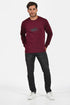Ανδρική Μπλούζα Άνετη Γραμμή Μπορντό Everbest