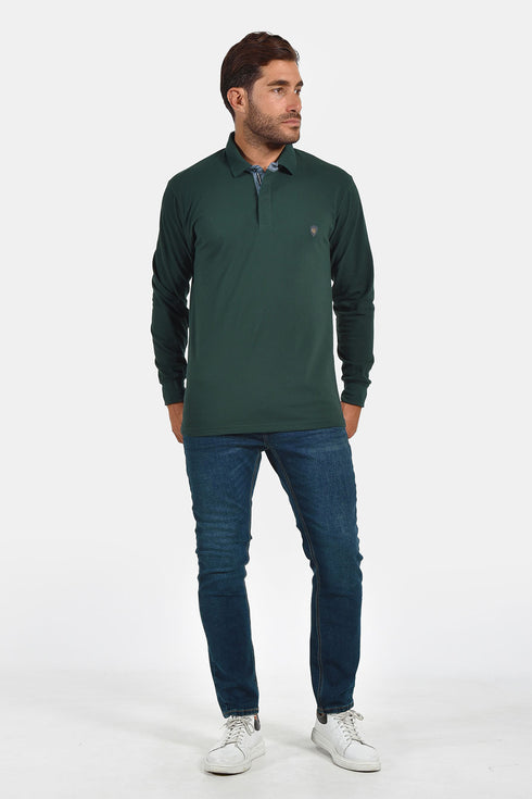 Ανδρική Λεπτή Μπλούζα Πόλο Πικέ Πράσινη Everbest
