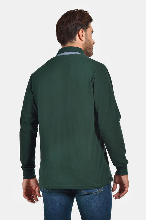 Ανδρική Λεπτή Μπλούζα Πόλο Πικέ Πράσινη Everbest