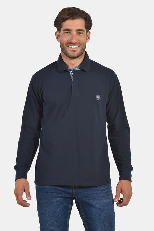 Ανδρική Λεπτή Μπλούζα Πόλο Πικέ Μπλε Everbest