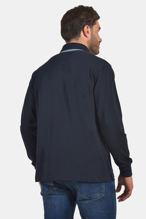 Ανδρική Λεπτή Μπλούζα Πόλο Πικέ Μπλε Everbest