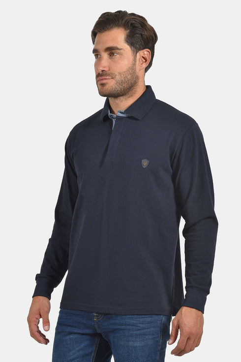 Ανδρική Λεπτή Μπλούζα Πόλο Πικέ Μπλε Everbest