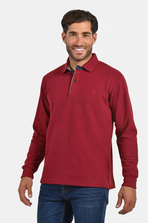 Ανδρική Μπλούζα με Γιακά Άνετη Γραμμή Κόκκινο Everbest