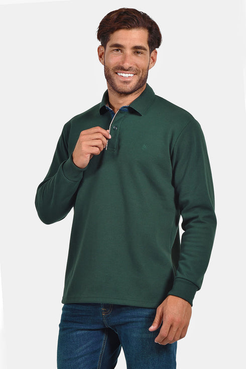 Ανδρική Μπλούζα με Γιακά Άνετη Γραμμή Πράσινη Everbest