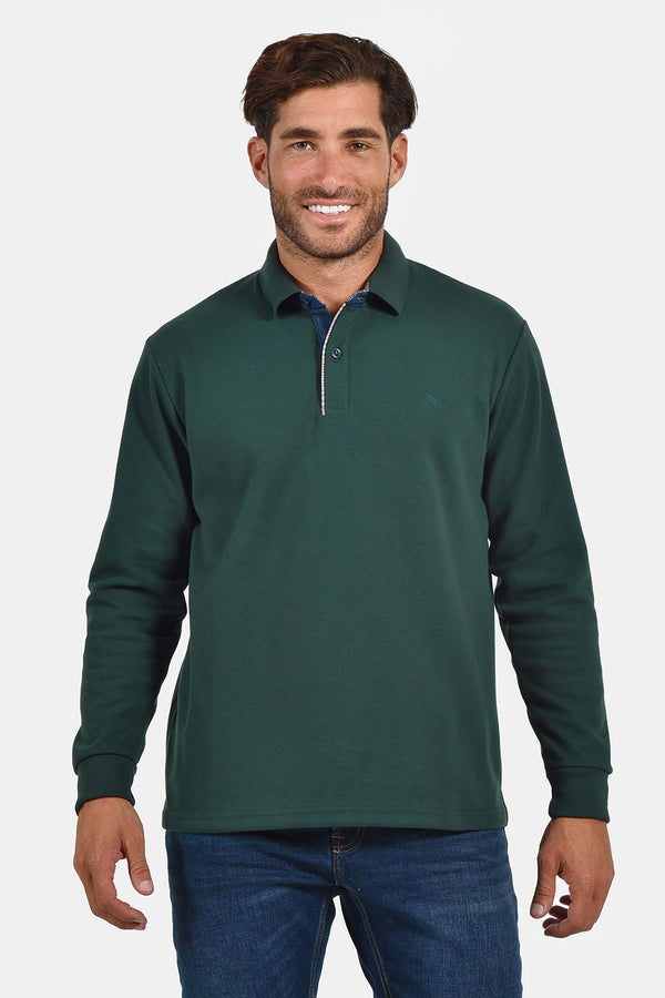 Ανδρική Μπλούζα με Γιακά Άνετη Γραμμή Πράσινη Everbest