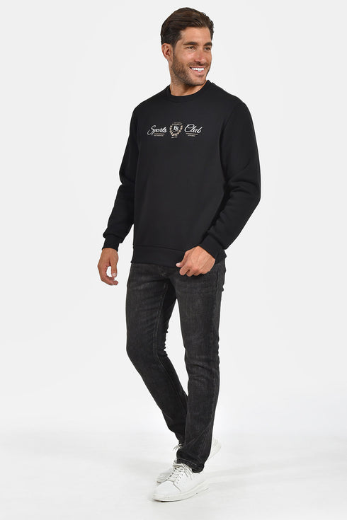 Ανδρικό Φούτερ Λαιμόκοψη Μαύρο Everbest