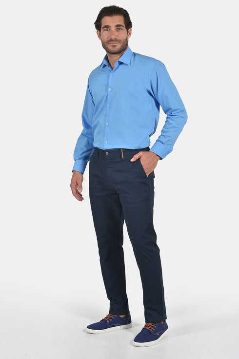 Ανδρικό Πουκάμισο Μπλε Ρουά Tweed