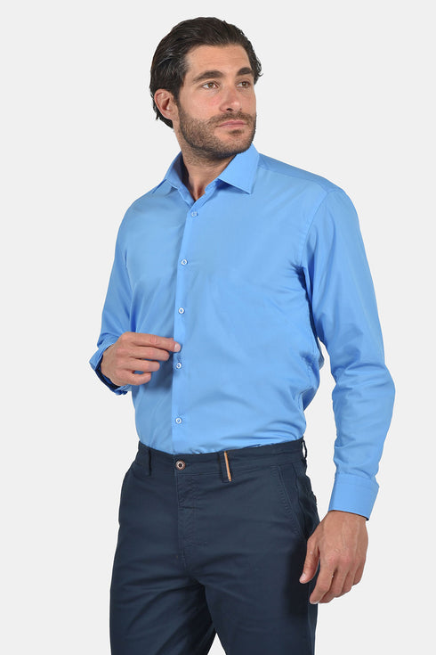 Ανδρικό Πουκάμισο Μπλε Ρουά Tweed