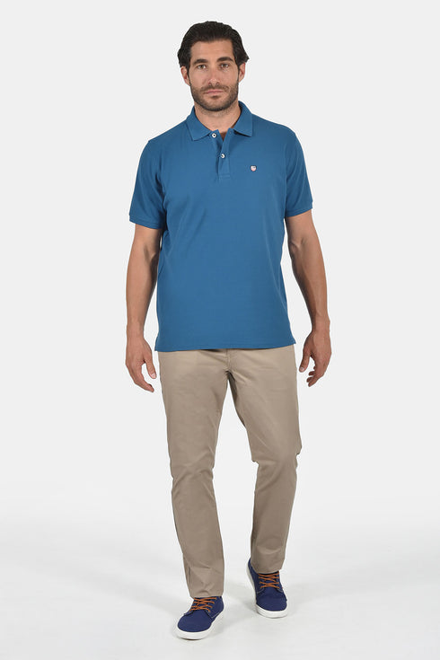 Ανδρικό Μπλουζάκι Πόλο Κανονική Γραμμή Πετρόλ NYT