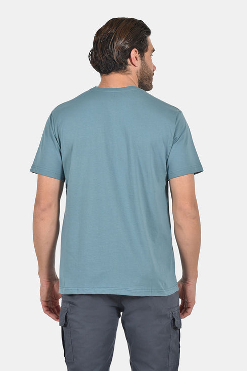 Ανδρικό T-Shirt Άνετη Γραμμή Σιέλ με Τύπωμα Everbest