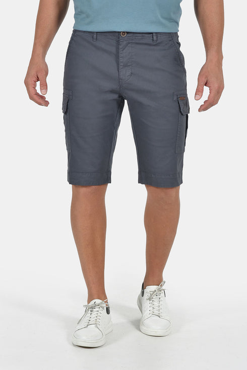 Ανδρική Βερμούδα Cargo Ανθρακί Cotton Green