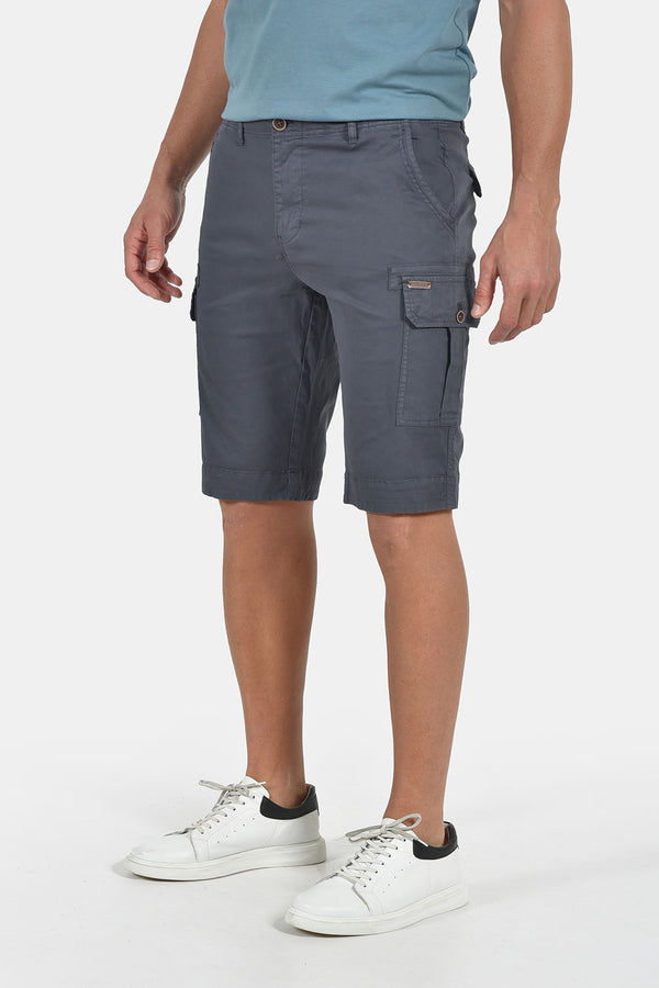 Ανδρική Βερμούδα Cargo Ανθρακί Cotton Green